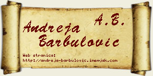 Andreja Barbulović vizit kartica